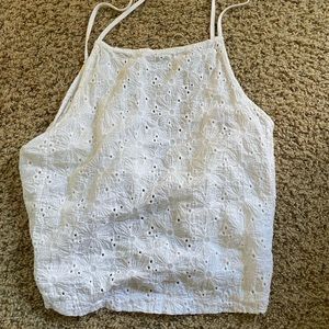 brandy melville white open back tank